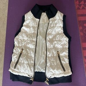 Calvin Klein Black and Cream Quilted Vest